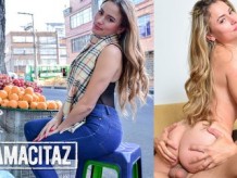 CARNE DEL MERCADO - Chica local Anastasia Rey recogida del trabajo y perforada duro