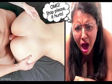 ¡PRIMERA VEZ ANAL! - Sorpresa anal muy dolorosa con una sexy estudiante universitaria latina de 18 años.