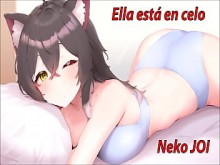 Maullidos y orgasmos incluidos. JOI gatuno con tu novia Neko en celo. Voz española.