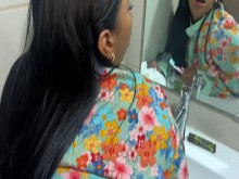 Freeuse madrastra. Hijastro cansado de masturbarse los turnos para la madrastra sumisa Leyne Rodríguez