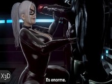 Black Cat Ordeñando Las Enormes Bolas de Venom Sub-Español&rsqb; &vert; X3D