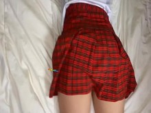 COLEGIALA CON FALDITA ROJA BIEN CORTITA ES FOLLADA POR DU MEJOR AMIGO VIDEO CASERO REAL