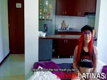 expuestaslatinas - AMMY ROUSE CASTING BIT TIT PELIRROJA ADOLESCENTE LATINA con soldadoenormepolla expuestalatinas PORNO ESPAÑOL