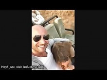 corrida sucio thot chupando polla y tragando semen públicamente delante de otros en safari creampie anal madura