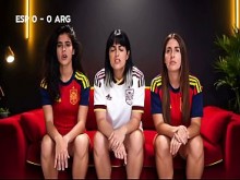 Las MujeresAI Las reacción del partido final del Mundial 2026 entre España y Argentina. IA